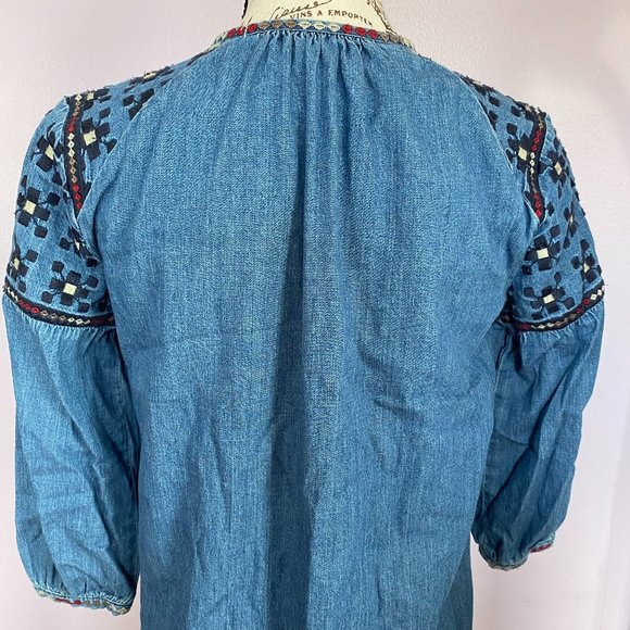 Madewell Embroidered Chambray Dress Size XS - Picture 3 of 6
